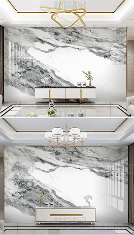 精品石纹高温烧瓷渗墨爵士白大理石背景墙 效果图与素材下载指南