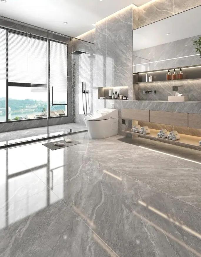 通体大理石瓷砖 750×150mm规格的现代空间艺术