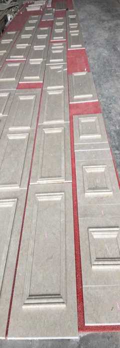 典雅与科技的融合 米黄大理石罗马柱与UV背景墙的艺术搭配